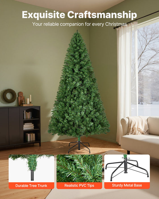 VEVOR Christmas Tree, 1.8m Artificial Xmas Tree, Full Holiday Decor Trees with 1250 Branch Tips & Sturdy Metal Base for Home Party Office Decoration