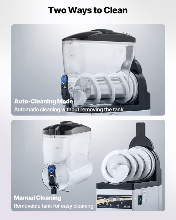 VEVOR Commercial Slushy Machine 15L Margarita Smoothie Frozen Drink Maker