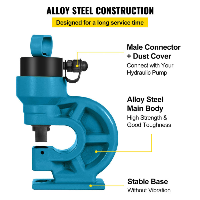 VEVOR CH-60 Hydraulic Hole Punching Tool 31T Hole Digger Force Puncher Smooth Hole Puncher for Iron Plate Copper Bar Aluminum Stainless Steel