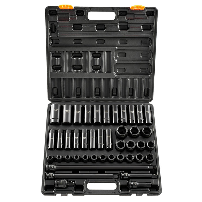 VEVOR Impact Socket Set 43 Piece Impact Sockets, Standard Socket Assortment, Drive Socket Set 6-Point Sockets Metric 9-30mm (Standard/Deep)