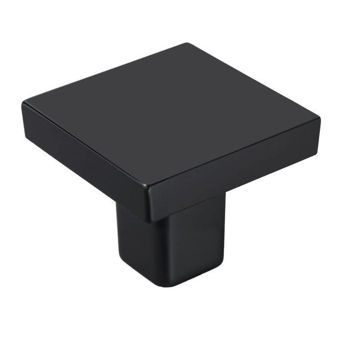 Cabinet Knobs, 10 Pack, 30 mm Black Zinc Alloy Drawer Pulls & Door Handles, Square Kitchen Solid Knobs Dresser Handles, Cupboard Hardware with Screws for Kitchen Bathroom Closet Cabinets Drawers