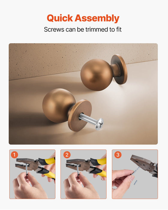Cabinet Knobs, 12 Pack, 25 mm Zinc Alloy Drawer Pulls Door Handles, Round Kitchen Dresser Solid Knobs Cupboard Hardware with Screws for Bathroom Closet Cabinets Drawers, Antique Brass Color