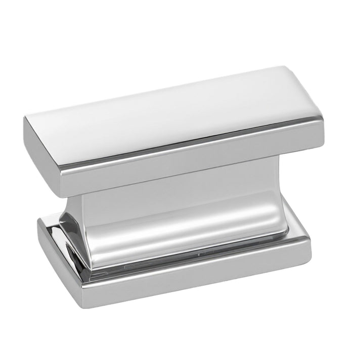Cabinet Knobs, 10 Pack, 36 mm Zinc Alloy Drawer Pulls Door Handles, Rectangular Kitchen Dresser Solid Knobs, Cupboard Hardware with Screws for Bathroom Closet Cabinets Drawers, Chrome Color