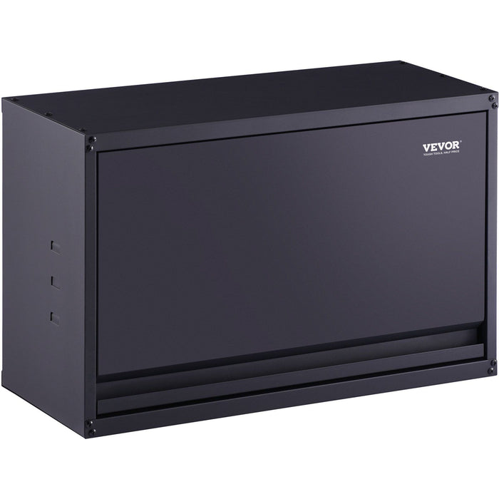 Metal Storage Cabinet, 54.4 kg Load Capacity per Shelf, 50.8 cm Tall Wall-Mounted Powder-Coating Steel Garage Cabinet with Adjustable Shelf, Press to Lock & Open Door, Perfect for Office Home Garage