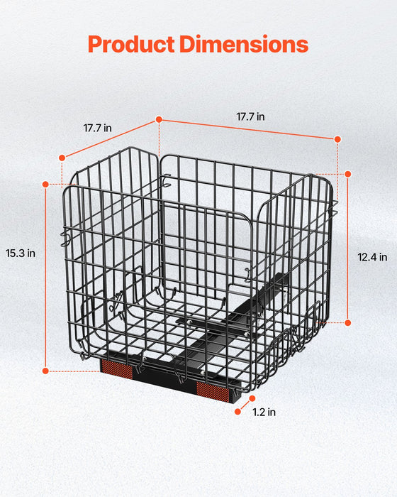 VEVOR Scooter Rear Basket, Folding Metal Wire Basket, Heavy Duty & Spacious Cargo Basket, Works with 1-inch Receiver, Compatible with Most Golden, Drive & Pride Mobility Scooter