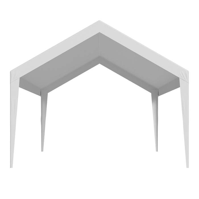 VEVOR Carport Replacement Canopy, 6 x 3.6 m Potable Garage Tent Top Tarp, UV-Resistant & Waterproof Car Shelter Tarp, Heavy Duty Car Port Cover with Ball Buggees, White, Frame Not Included