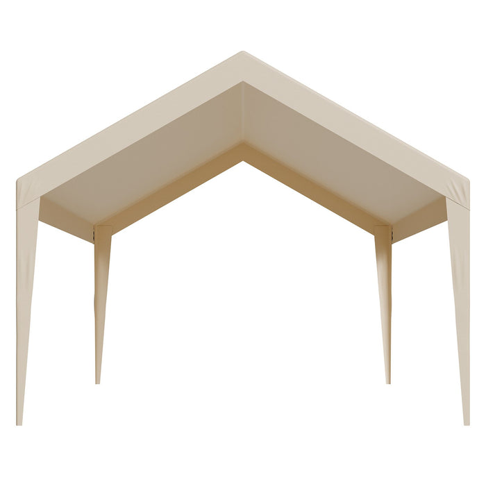 VEVOR Carport Replacement Canopy, 6 x 3.6 m Potable Garage Tent Top Tarp, UV-Resistant & Waterproof Car Shelter Tarp, Heavy Duty Car Port Cover with Ball Buggees, Beige, Frame Not Included