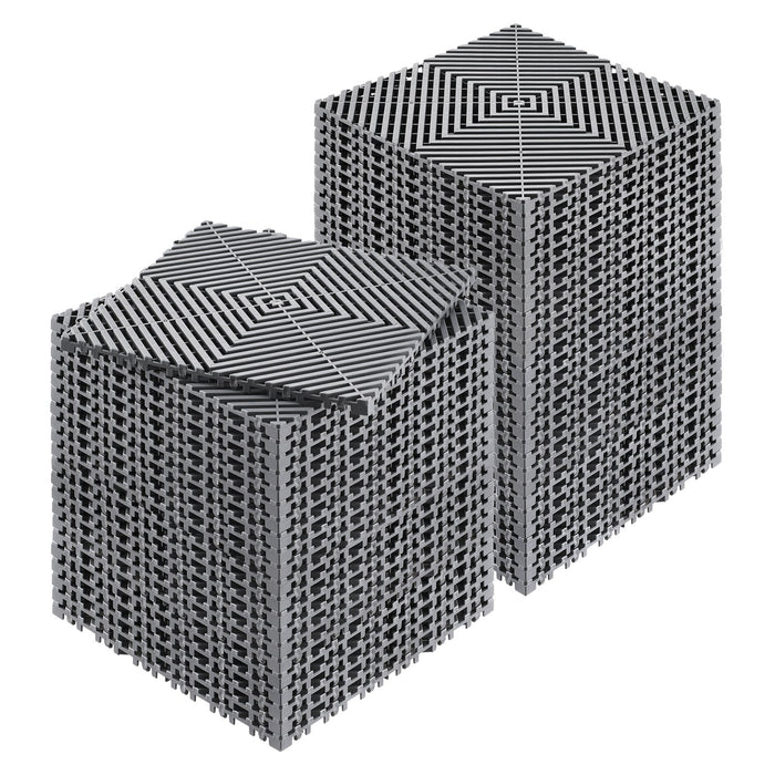 VEVOR Interlocking Drainage Mat, 31 x 31 cm Modular Interlocking Cushion, 50 Pcs Splicing Drainage Mats, Non-Slip Gray PP Drainage Floor Tile and Shower Mat, for Garage, Garden, Kitchen & Outdoor
