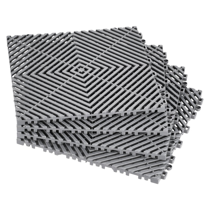 VEVOR Interlocking Drainage Mat, 31 x 31 cm Modular Interlocking Cushion, 50 Pcs Splicing Drainage Mats, Non-Slip Gray PP Drainage Floor Tile and Shower Mat, for Garage, Garden, Kitchen & Outdoor