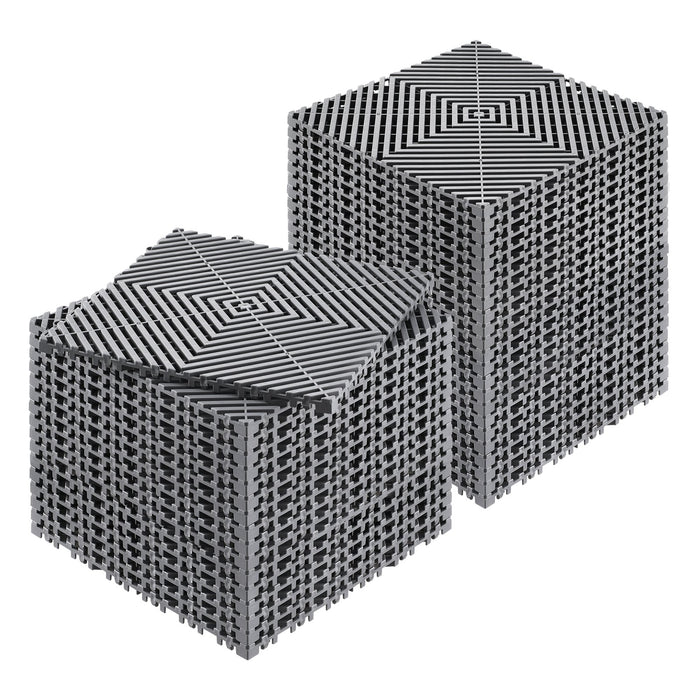 VEVOR Interlocking Drainage Mat, 31 x 31 cm Modular Interlocking Cushion, 40 Pcs Splicing Drainage Mats, Non-Slip Gray PP Drainage Floor Tile and Shower Mat, for Garage, Garden, Kitchen & Outdoor
