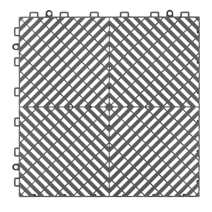VEVOR Interlocking Drainage Mat, 31 x 31 cm Modular Interlocking Cushion, 40 Pcs Splicing Drainage Mats, Non-Slip Gray PP Drainage Floor Tile and Shower Mat, for Garage, Garden, Kitchen & Outdoor