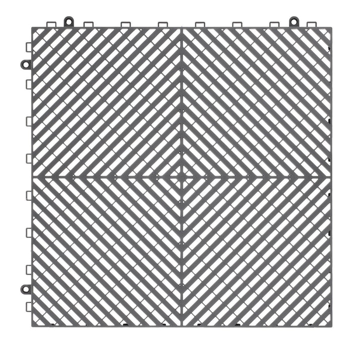 Interlocking Drainage Mat, 41.5 x 41.5 cm Modular Interlocking Cushion, 24 Pcs Splicing Drainage Mats, PP Non-Slip Drainage Floor Tile and Shower Mat, for Garage, Garden, Kitchen & Outdoor