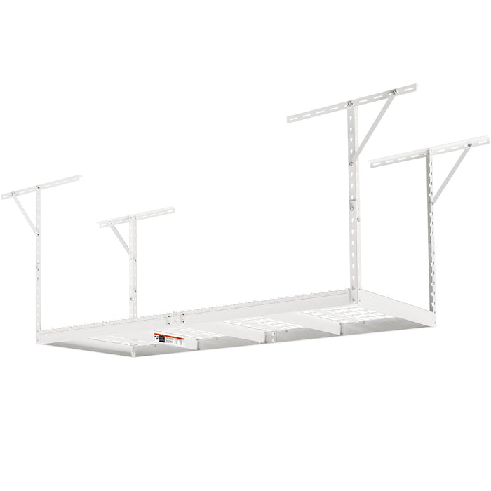 VEVOR Overhead Garage Storage Rack, 91.44x243.84cm Garage Ceiling Storage Racks, Heavy Duty Adjustable Cold Rolled Steel Racks for Garage Storage, Organization, 272.16kg Load Capacity, 22''-40", White