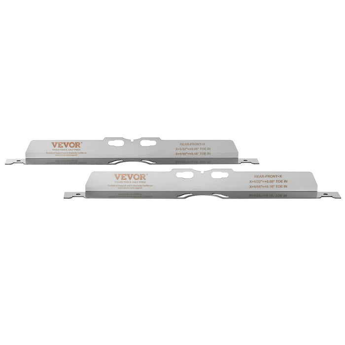 VEVOR Wheel Alignment Tool, 2-Pack Toe Alignment Toe Plates, Stainless Steel Wheel Alignment Tool Plate, Toe Angle Accurate Measurement, Includes 2 Measuring Tapes & Conversion Chart