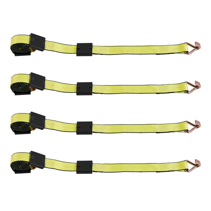 VEVOR Wheel Chock Tie-Down Kit, Deck-Style Trailer Tie Down Strap, Car Tie Down Kit with J-Hook, Break Strength 4540 kg & Working Load 1512 kg Motorcycle Tie-Down System for SUVs, Trailers, Trucks
