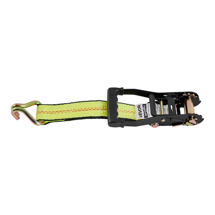 VEVOR Wheel Chock Tie-Down Kit, Deck-Style Trailer Tie Down Strap, Car Tie Down Kit with J-Hook, Break Strength 4540 kg & Working Load 1512 kg Motorcycle Tie-Down System for SUVs, Trailers, Trucks