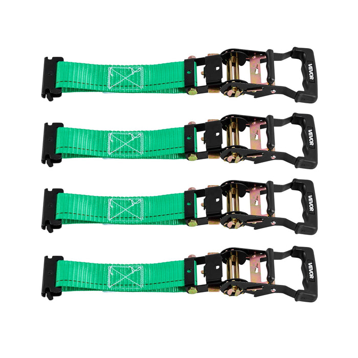 VEVOR Wheel Chock Tie-Down Kit, Chock-Style Trailer Tie Down Strap, Car Tie Down Kit with Buckle, Break Strength 1986.73 kg & Working Load 662 kg Motorcycle Tie-Down System E-Hooks for ATVs, UTVs