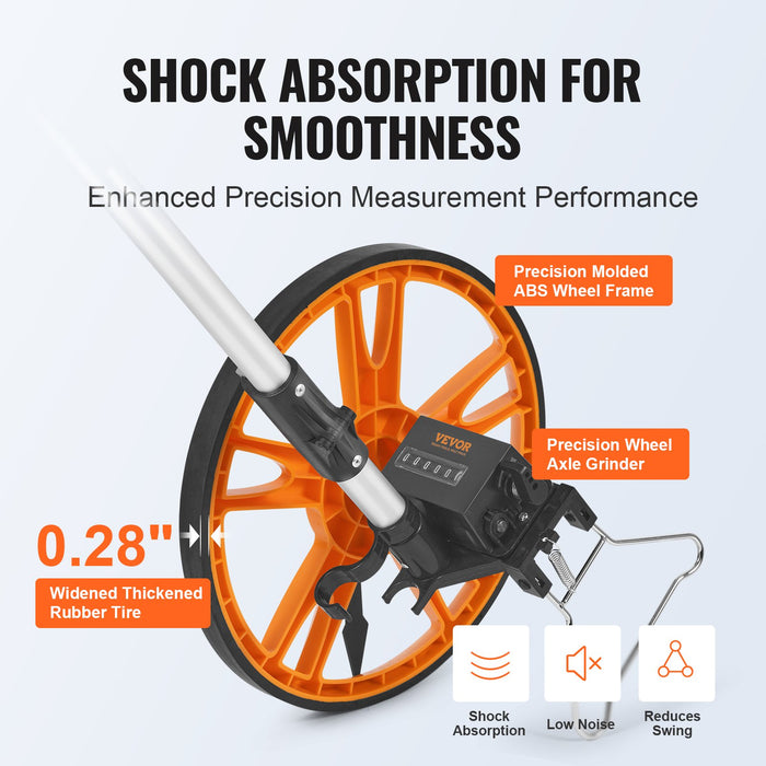 VEVOR Measuring Wheel 12.5â€?Road Runner Distance Telescoping Handle w/ Back Bag