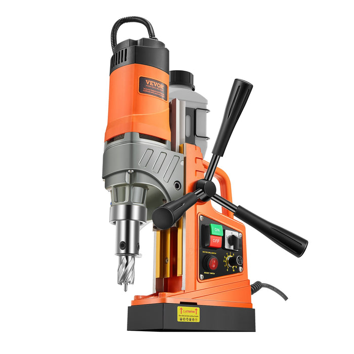 VEVOR Magnetic Drill, 1450W Motor 2 in Boring Diameter, 2878 lbf Portable Electric Mag Drill Press, with 6 Coring Bits, Variable Speed, Drilling Machine for Metal Surface, Home Improvement Industry