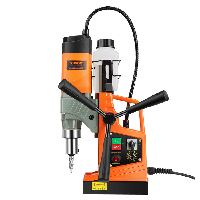 VEVOR Magnetic Drill, 1450W Motor 2 in Boring Diameter, 2878 lbf Portable Electric Mag Drill Press, with 6 Coring Bits, Variable Speed, Drilling Machine for Metal Surface, Home Improvement Industry