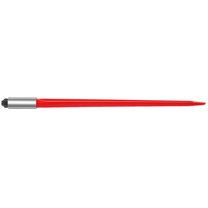 VEVOR Hay Spear 32" Bale Spear 1350 lbs Capacity, Bale Spike Quick Attach Square Hay Bale Spears 1.4" Wide, Red Coated Bale Forks, Bale Hay Spike with Hex Nut & Sleeve for Buckets Tractors Loaders