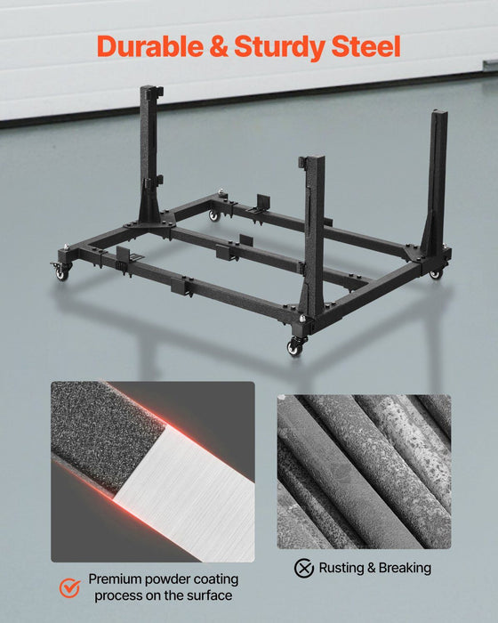 Jeep Door Storage Cart, 4 Doors Moveable Storage Cart Rack with Thickened Rubber Cushion, Sturdy Car Door Holder Cart Fit for Jeep Wrangler JK JKU JL Gladiator