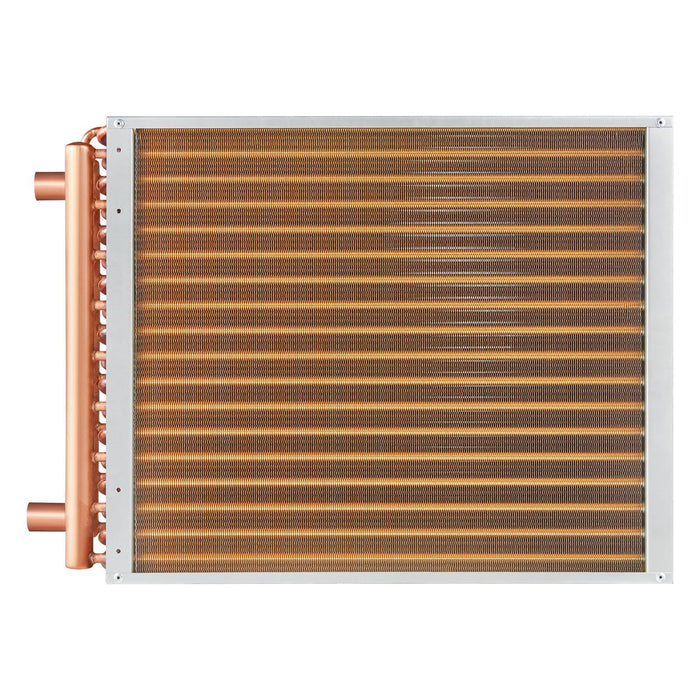 Heat Exchanger Water to Air, 18"x 20" with 3-Row 3/8" Copper Ports, 242 Aluminum Fins Heat Exchanger for Outdoor Wood Furnaces, Residential Heating and Cooling, and Forced Air Heating