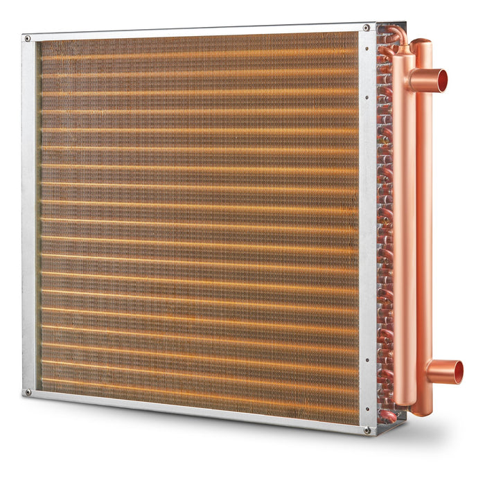 VEVOR 20"x 20" Heat Exchanger Water to Air 3-Row 3/8" Copper Ports 242 Fins