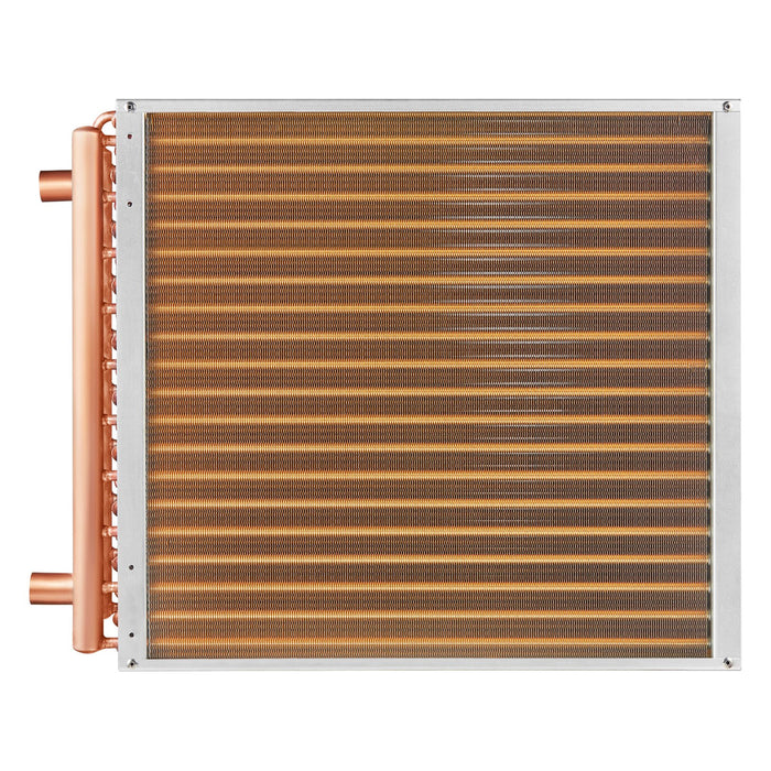 VEVOR 20"x 20" Heat Exchanger Water to Air 3-Row 3/8" Copper Ports 242 Fins