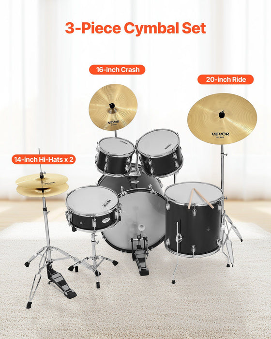 Cymbal Pack, 3 Pieces Cymbals for Drum Set, Alloy Cymbals Drum Set Includes 35.5 cm Hi-Hats, 40 cm Crash, 50.5 cm Ride, Drumsticks & Cymbal Bag, Alloy Cymbal Pack for Drummer, Bright Copper