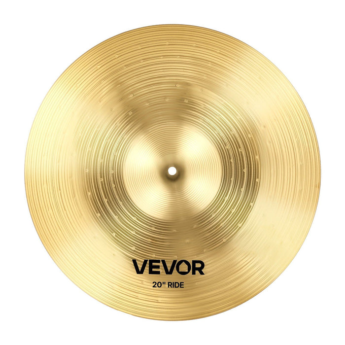 Cymbal Pack, 3 Pieces Cymbals for Drum Set, Alloy Cymbals Drum Set Includes 35.5 cm Hi-Hats, 40 cm Crash, 50.5 cm Ride, Drumsticks & Cymbal Bag, Alloy Cymbal Pack for Drummer, Bright Copper
