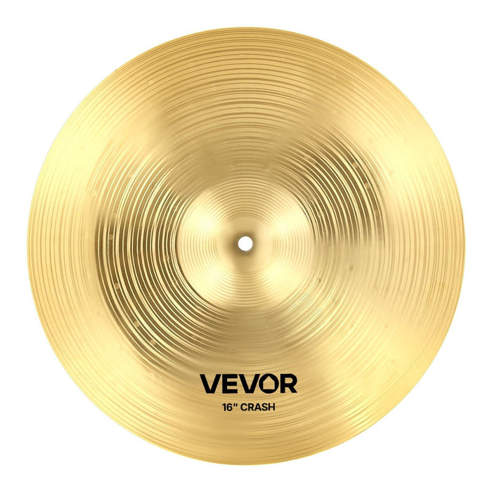 Cymbal Pack, 6 Pieces Cymbals for Drum Set, Alloy Cymbals Drum Set Includes 35.5 cm Hi-Hats, 40 cm Crash, 45.5 cm Crash, 50.5 cm Ride, 25.4 cm Splash, 40 cm China, Drumsticks & Cymbal Bag