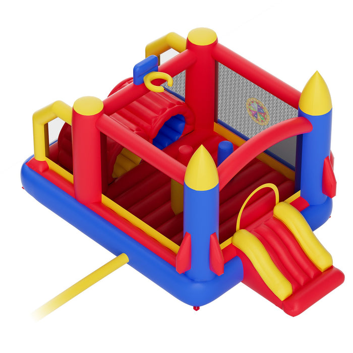 VEVOR Inflatable Bounce House, Outdoor High Quality Playhouse Trampoline, Jumping Bouncer with Blower, Slide, and Storage Bag, Family Backyard Bouncy Castle, for Kid Ages 3_8 Years, 4.0x2.4x2.4m