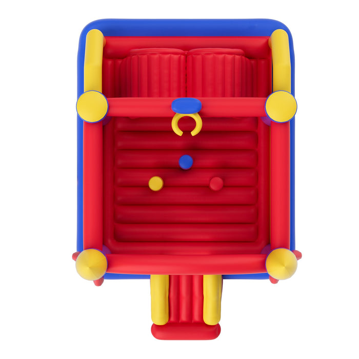VEVOR Inflatable Bounce House, Outdoor High Quality Playhouse Trampoline, Jumping Bouncer with Blower, Slide, and Storage Bag, Family Backyard Bouncy Castle, for Kid Ages 3_8 Years, 4.0x2.4x2.4m