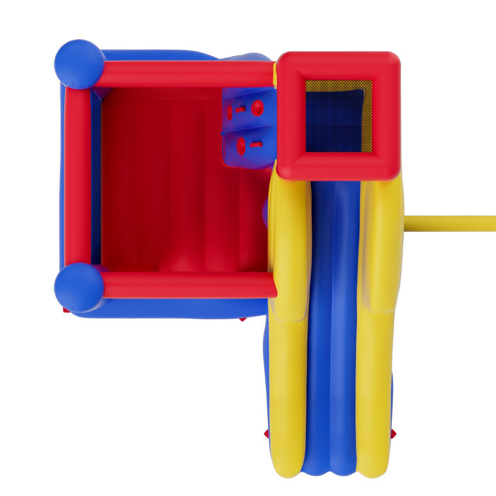 VEVOR Inflatable Bounce House, Outdoor High Quality Playhouse Trampoline, Jumping Bouncer with Blower, Slide, and Storage Bag, Family Backyard Bouncy Castle, for Kid Ages 3_8 Years, 3.4x2.6x2.3m