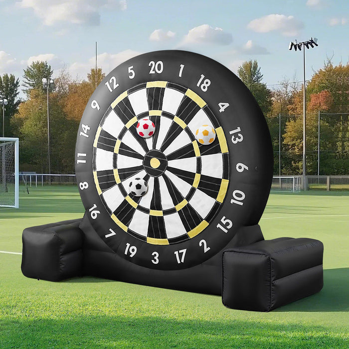 Inflatable Soccer Dart Board, over 2.5 m High Giant Soccer Dart Board with 9 Kick Balls & Air Pump, 2-Minutes Setup & Storage Bag for Easy Carrying, for Giant Yard Games, Giant Kick Darts Game