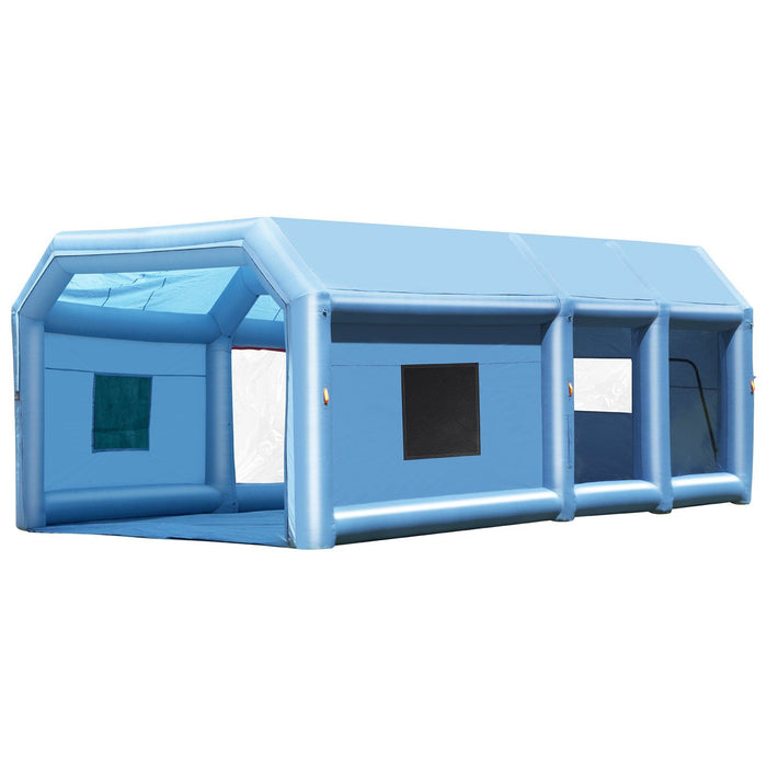 Inflatable Paint Booth, 32.8 x 21 x 14.8 ft Inflatable Spray Booth, with 1100W+750W Powerful Blowers and Air Filter System, Portable Car Paint Booth for Large Truck, Large Van, Large Machinery