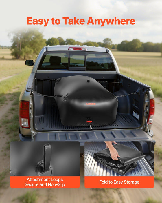 Water Storage Bladder 540L Large Capacity Water Bag, Portable & Collapsible Soft Waters Container, Leakproof & Tear-Resistant PVC Emergency Waters Storage Tank for RV Truck & Outdoor Use