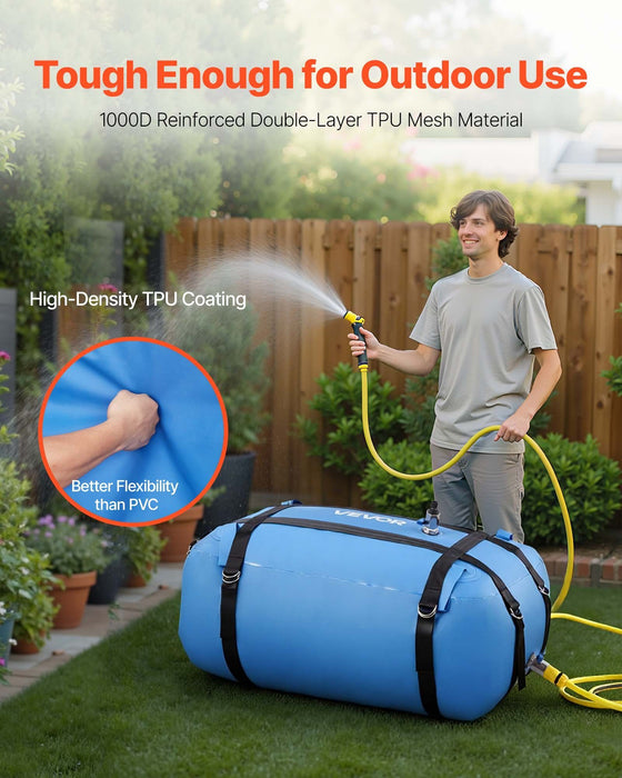 Water Storage Bladder, 132L Large Capacity TPU Soft Water Bag, Portable & Collapsible Water Storage Containers, Leakproof & Wear-Resistant RV Waters Tank for Camping Irrigation Outdoor Use