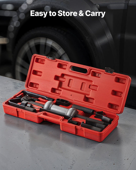 Dent Puller Kit, 4.54 kg 13-in-1 Slide Hammer Dent Removal Kit, Heavy-Duty Auto Body Truck Repair Automotive Damage Remover Tool Repair Frame with Carrying Case, Extension Rod, Non-Slip Handle