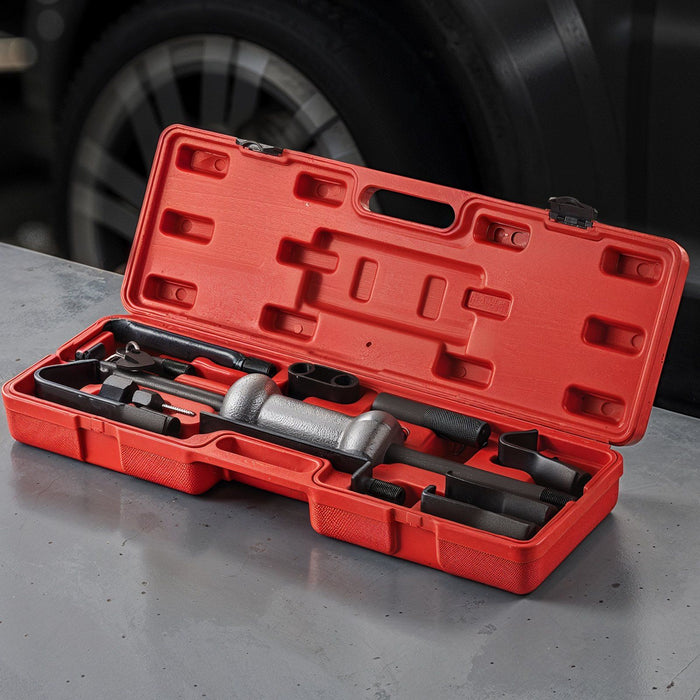 Dent Puller Kit, 4.54 kg 13-in-1 Slide Hammer Dent Removal Kit, Heavy-Duty Auto Body Truck Repair Automotive Damage Remover Tool Repair Frame with Carrying Case, Extension Rod, Non-Slip Handle