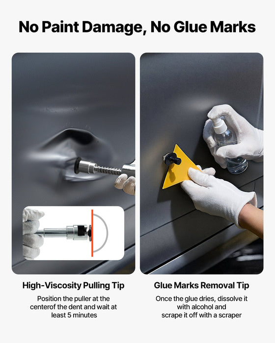 Dent Puller Kit, 100 PCS Paintless Dent Removal Kit with Golden Lifter, Bridge Puller, Slide Hammer T-Bar, Glue Gun, Auto Body Hail Damage Remover Tools for Car Refrigerator Door Ding Repair
