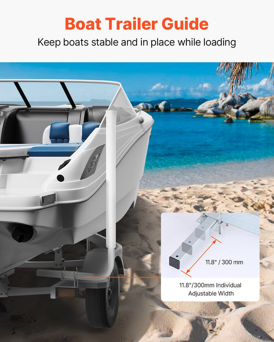 VEVOR Boat Trailer Guide, 1016mm Adjustable Design Trailer Guide Poles, 2PCS High-Hardness Steel Trailer Guide-Ons, Trailer Guides with PVC Pipe Posts, for Ski Boat, Fishing Boat or Sailboat Trailer