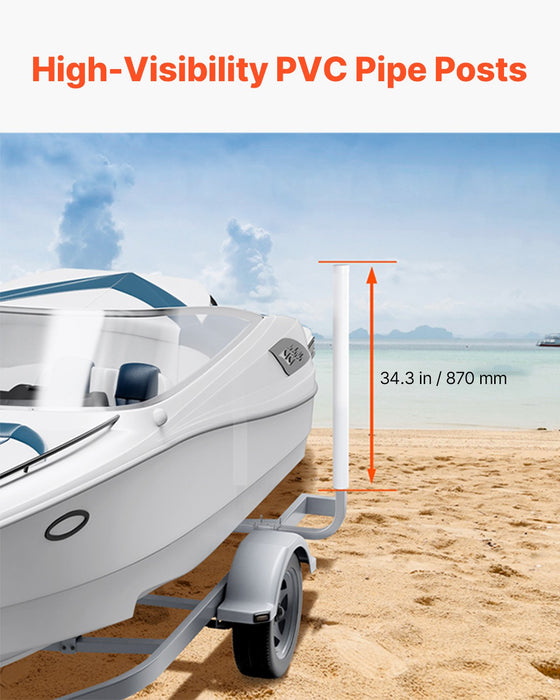 VEVOR Boat Trailer Guide, 1016mm Adjustable Design Trailer Guide Poles, 2PCS High-Hardness Steel Trailer Guide-Ons, Trailer Guides with PVC Pipe Posts, for Ski Boat, Fishing Boat or Sailboat Trailer