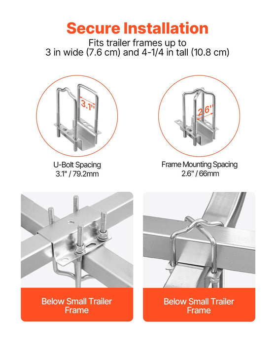 Boat Trailer Guide, 1670mm with LED Light Trailer Guide Poles, 2PCS High-Hardness Steel Guide-Ons, Wide Adjustable Trailers Guides with PVC Pipes, for Ski Boat, Fishing Boat, Sailboat Trailers