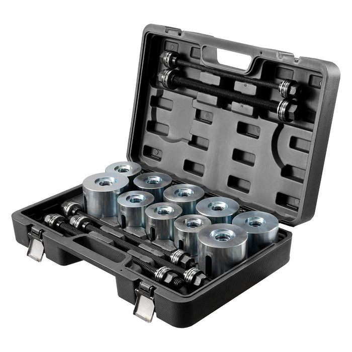 VEVOR Pull and Press Sleeve Kit, 27 PCS, Steel Bush Removal Insertion Sleeve Tools with Carrying Case, Compatible with LCV and HGV Engines, for Removing and Installing Bushings, Bearings, and Seals