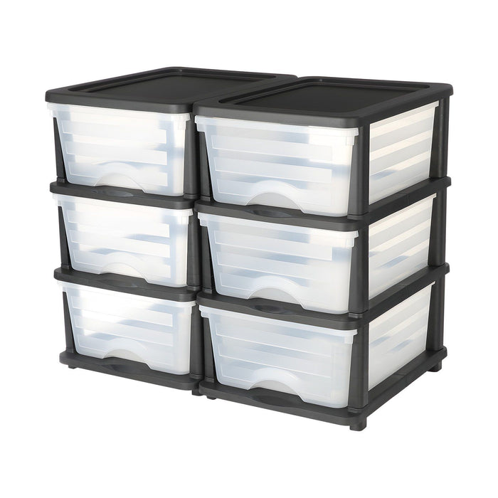 Plastic Storage Drawers, 2 Pack Storage Organizer Drawer, 6 Drawers Closet Organization and Storage Dividers, Dresser Organizer Clear Bins for Office Supplies, Craft Rooms, Classrooms and Home