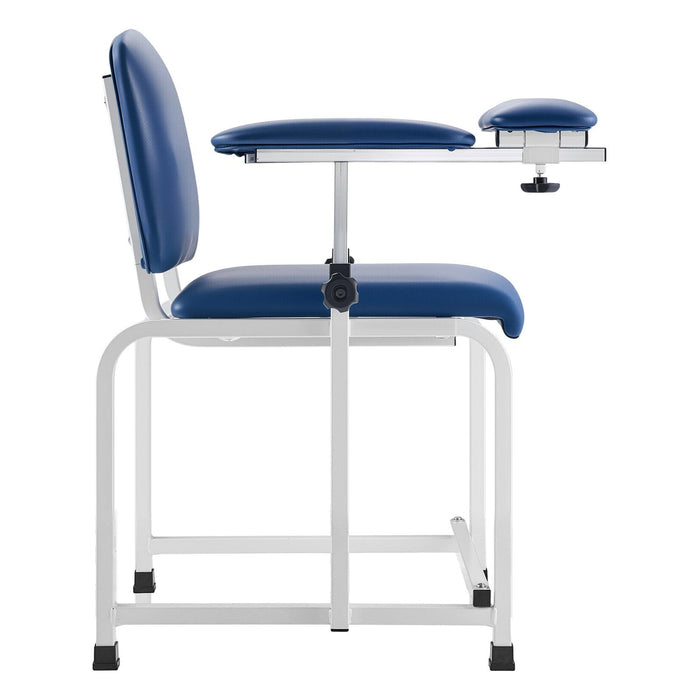 Phlebotomy Chair, Blood Draw Chair with Adjustable Armrests and Flip Arm, 181KG/400LBS Loading Blood Drawing Medical Chair with Soft Seat, Easy-to-Clean PVC Leather for Hospitals, Labs, Clinics