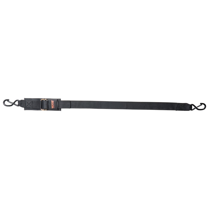 VEVOR Retractable Ratchet Straps, 5.08 cm x 121.92 cm Ratchet Tie Down Straps with Security Lock S Hooks, 2 Pack Heavy Duty Ratchet Straps with 680.4 kg Break Strength, for Trailers, Vehicles, Boat