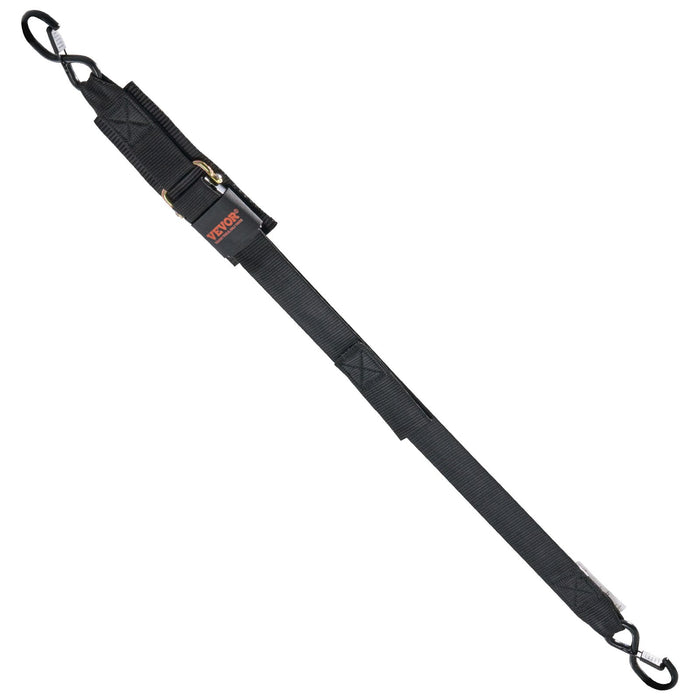 VEVOR Retractable Ratchet Straps, 5.08 cm x 121.92 cm Ratchet Tie Down Straps with Security Lock S Hooks, 2 Pack Heavy Duty Ratchet Straps with 680.4 kg Break Strength, for Trailers, Vehicles, Boat